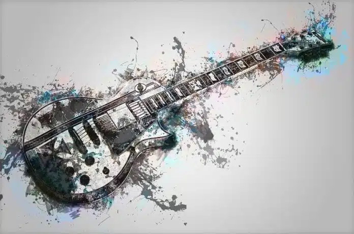imagen ilustrativa de una guitarra rock